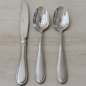 3pc Cambridge Cherish Dinner Knife and Spoons Stainless Frosted Handle